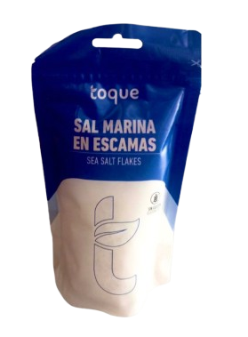 Sal marina en escamas Toque